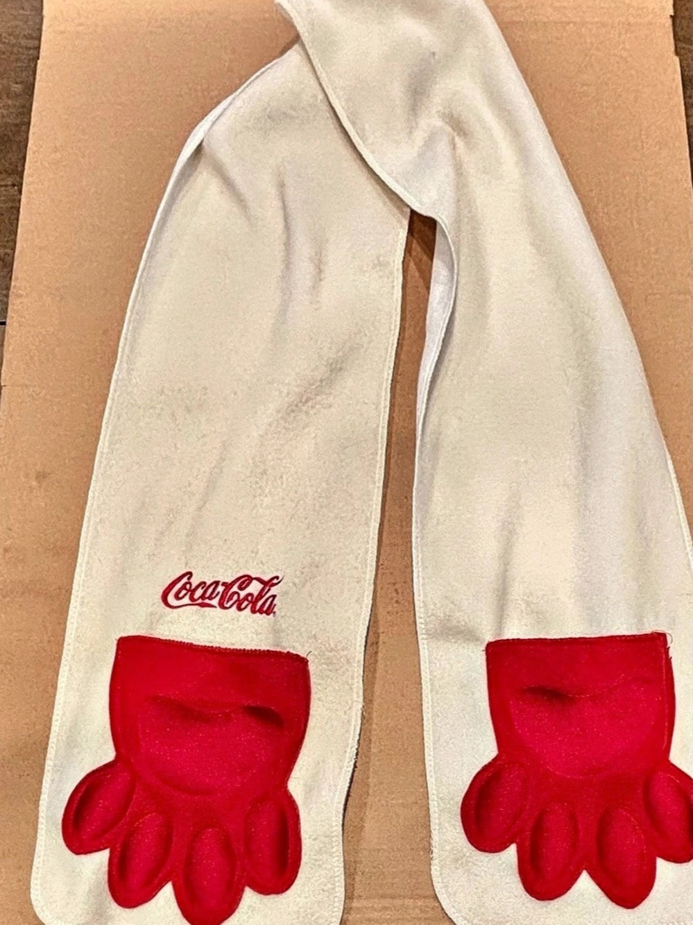 Coca-Cola Paw Print Scarf White & Red